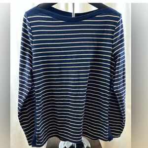 Ralph Lauren Striped Navy and Gold Sweater